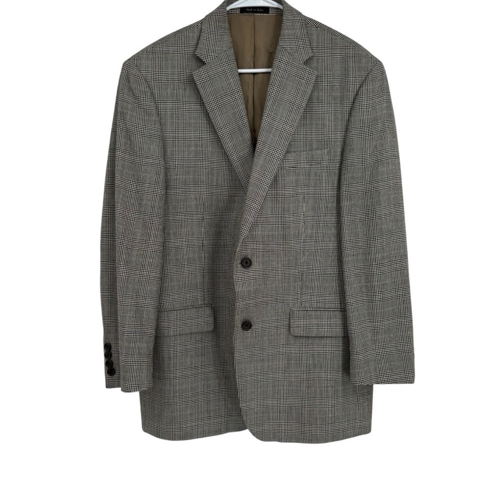 Lauren Ralph Lauren Men's black houndstooth silk Wool Sport Blazer Size 42 R